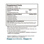 METAFLORA Kids Health Probiotics, supplement facts, serving size 1 tablet, serving per container: 60, added vitamin C.
